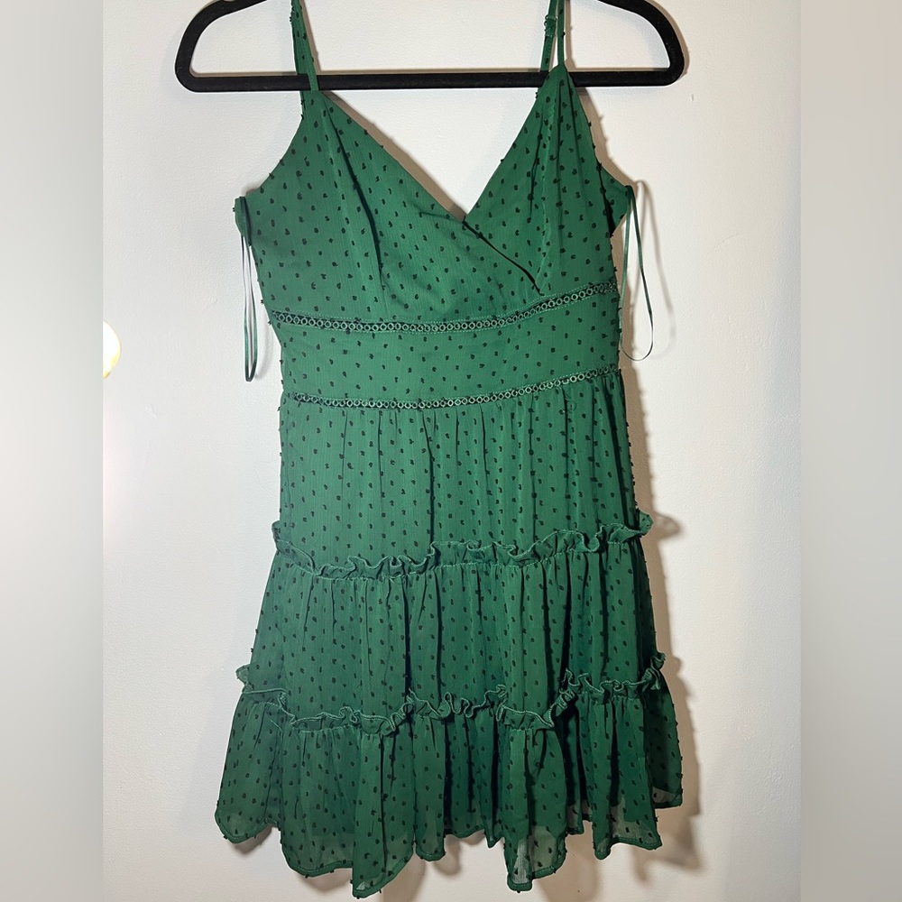 Green and Black Polka Dot Dress